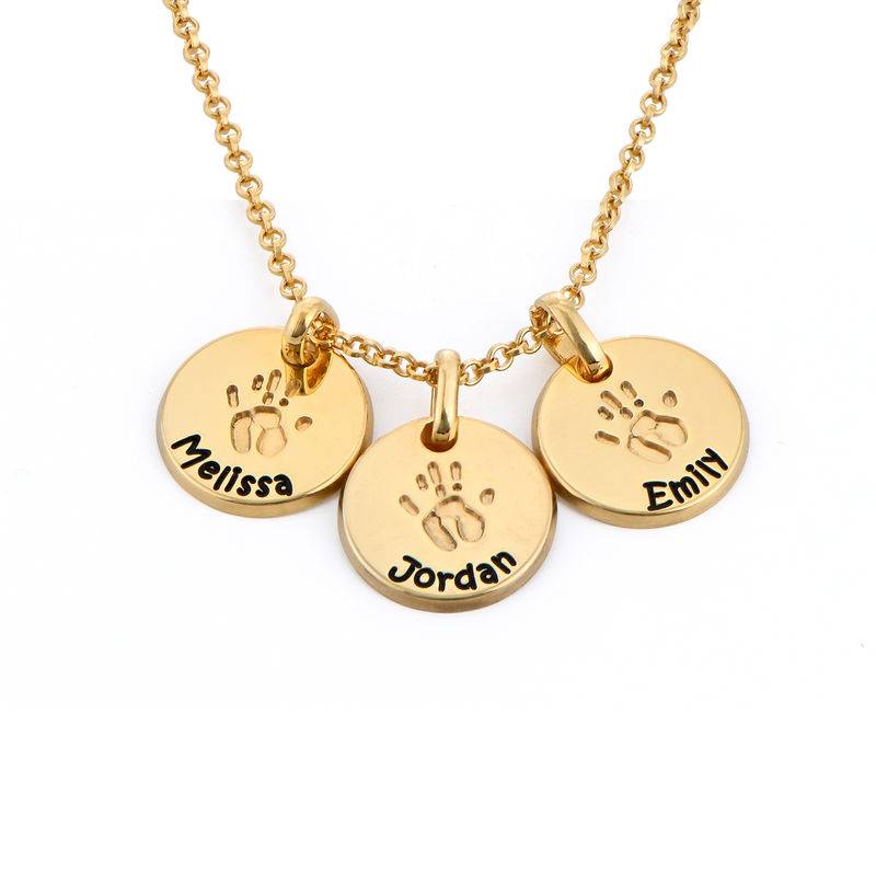 Baby Hand Engraved Charm Necklace in Gold Plating