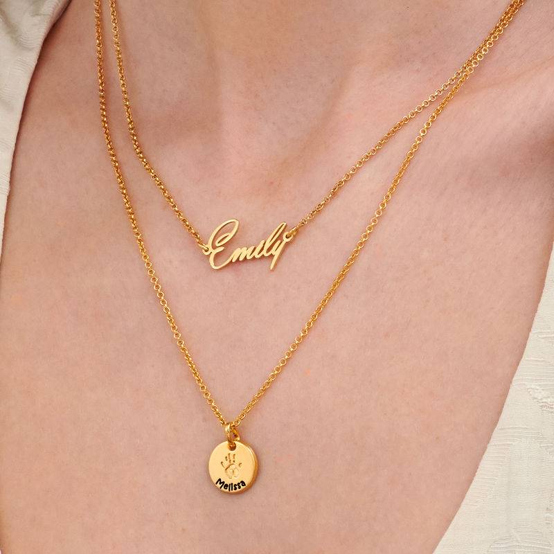 Baby Hand Engraved Charm Necklace in Gold Plating