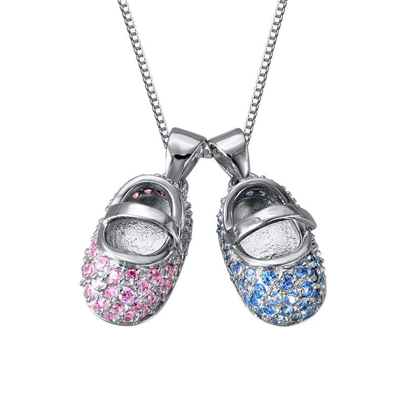 Baby Shoe Charm Necklace with Engraving product photo