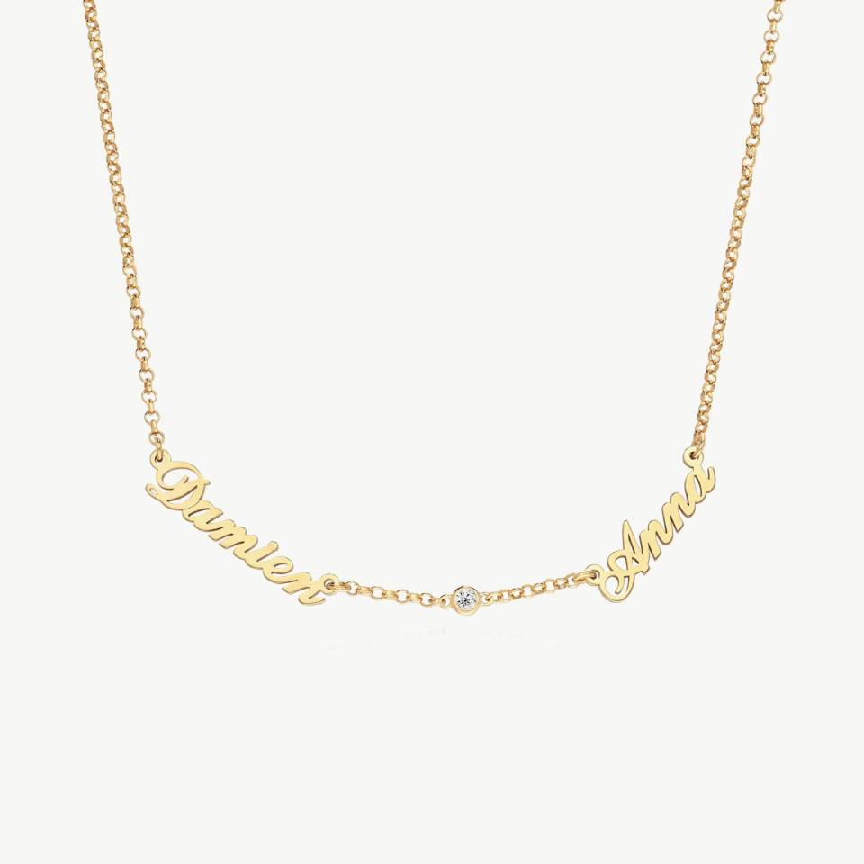 Heritage Lab Grown Diamond Multiple Name Necklace in 18K Gold Plating