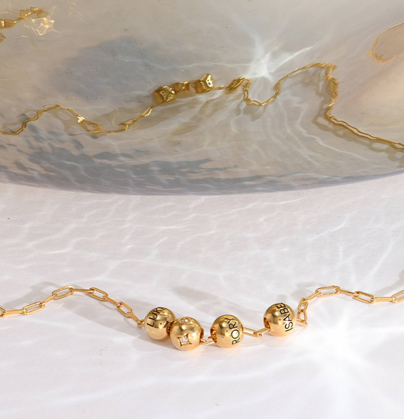 The Balance Necklace with 0.08ct Diamond Bead in 18K Gold Vermeil