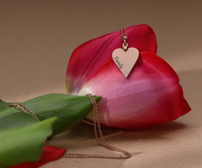 Stepmom and Stepdaughter Heart Necklace