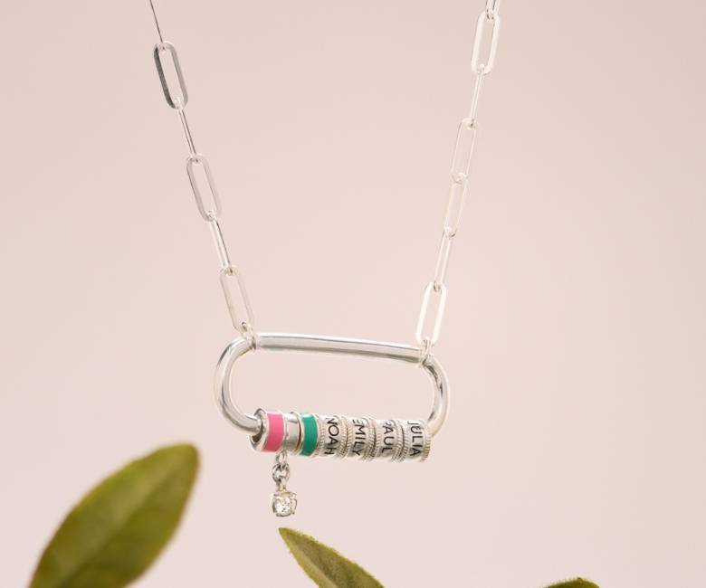Linda Carabiner Necklace With Diamond

          