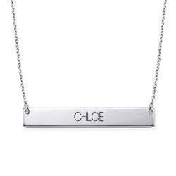 Bar Necklace in All Capital Letters in Sterling Silver product photo