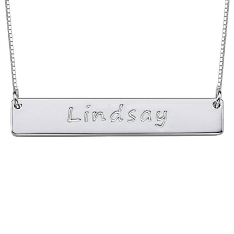 Sterling Silver Bar Nameplate Necklace