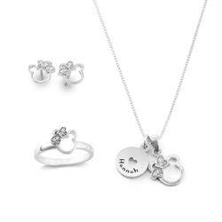 Bear Jewelry Set for Girls in Sterling Silver product photo