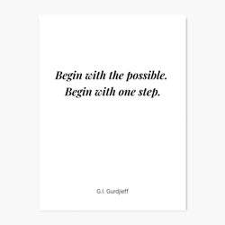 Begin With The Possible - Quote Wall Art Print product photo