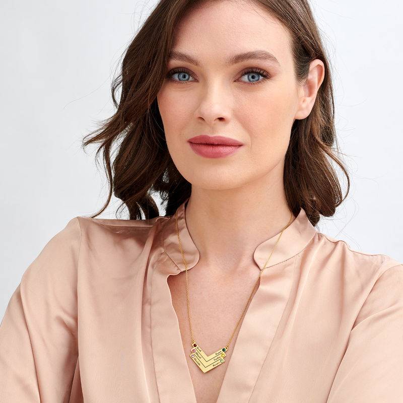 Familie halskæde med gravering i forgyldt sølv-4 produkt billede