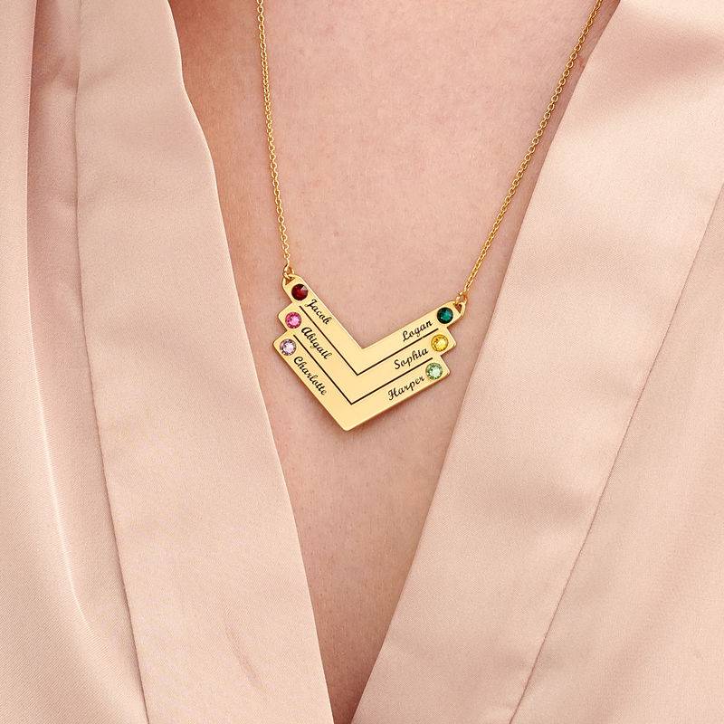 Familie halskæde med gravering i forgyldt sølv-5 produkt billede