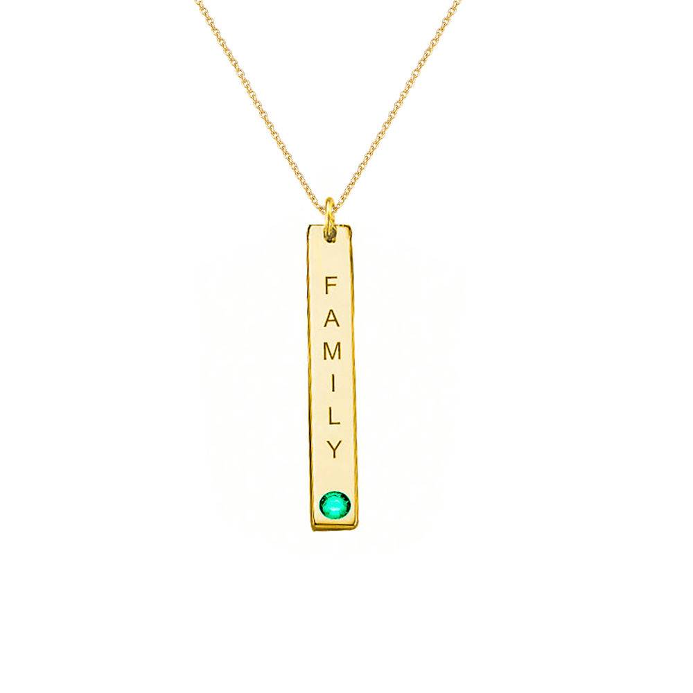 Birthstone Vertical Bar Necklace For Mothers in 18ct Gold Vermeil