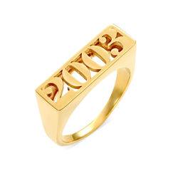 Stempel Namen Ring mit Goldplattierung Produktfoto