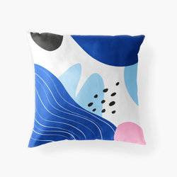 Blue Garden - Colorful Abstract Decorative Throw Pillow product photo