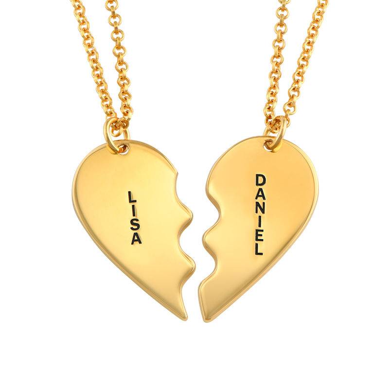 Collar Personalizado Chapado en Oro con Corazón Divisible foto de producto