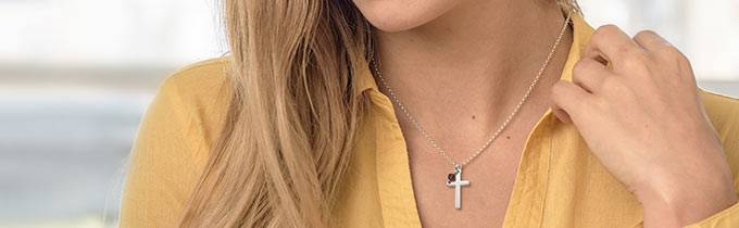Engraved cross necklaces