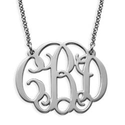 Celebrity Monogram Necklace in Sterling Silver product photo