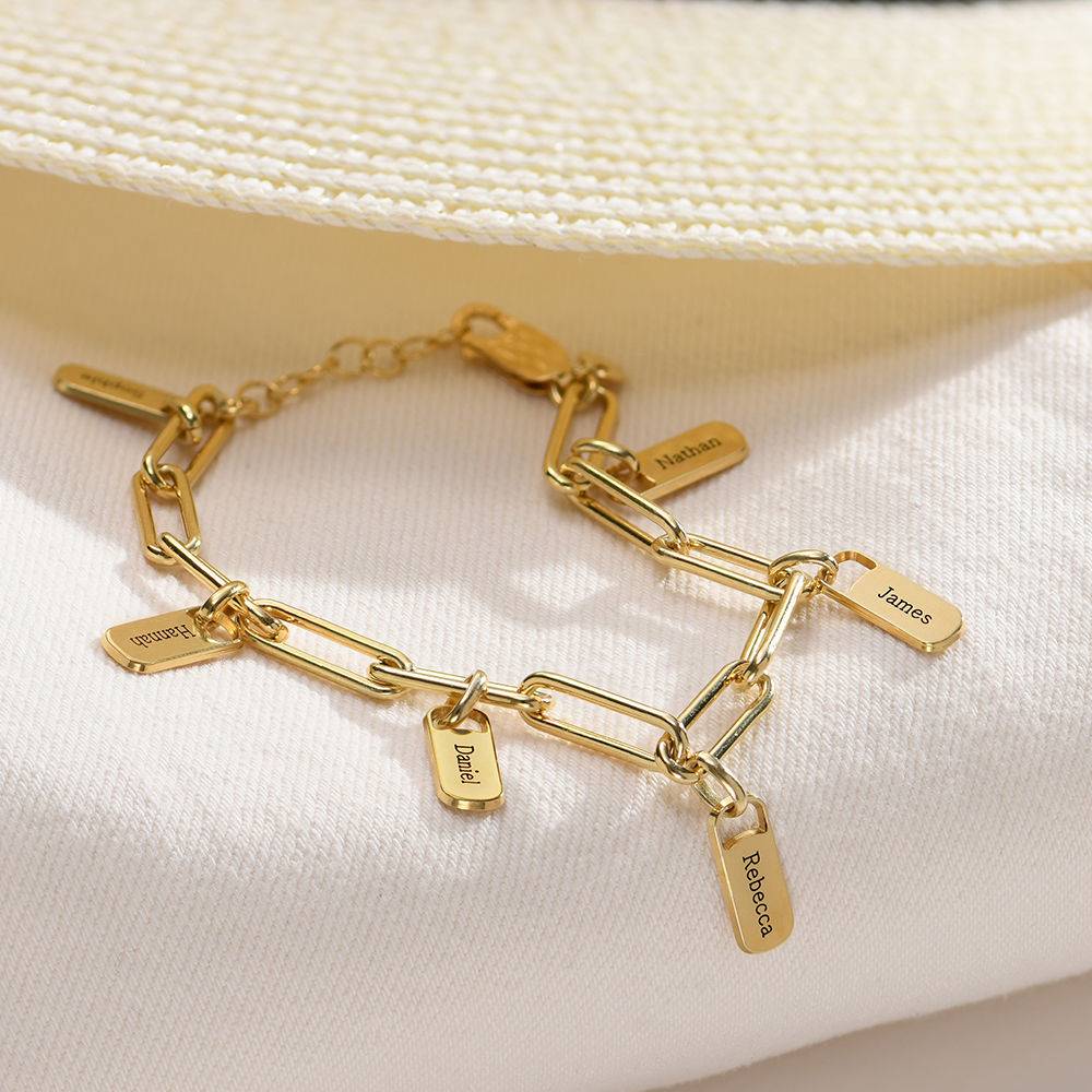 Chain Link Bracelet with Custom charms in 18ct Gold Vermeil
