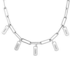 Collar Rory eslabones de cadena con amuletos personalizados en plata foto de producto