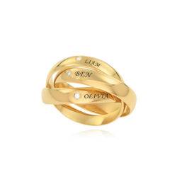 Charlize Russian Ring with Diamonds in Gold Plating product photo