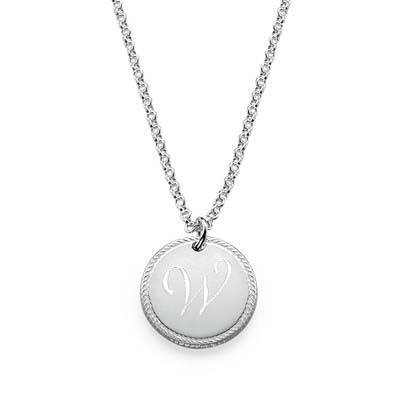 Sterling Silver Circle Initial Necklace-1 product photo