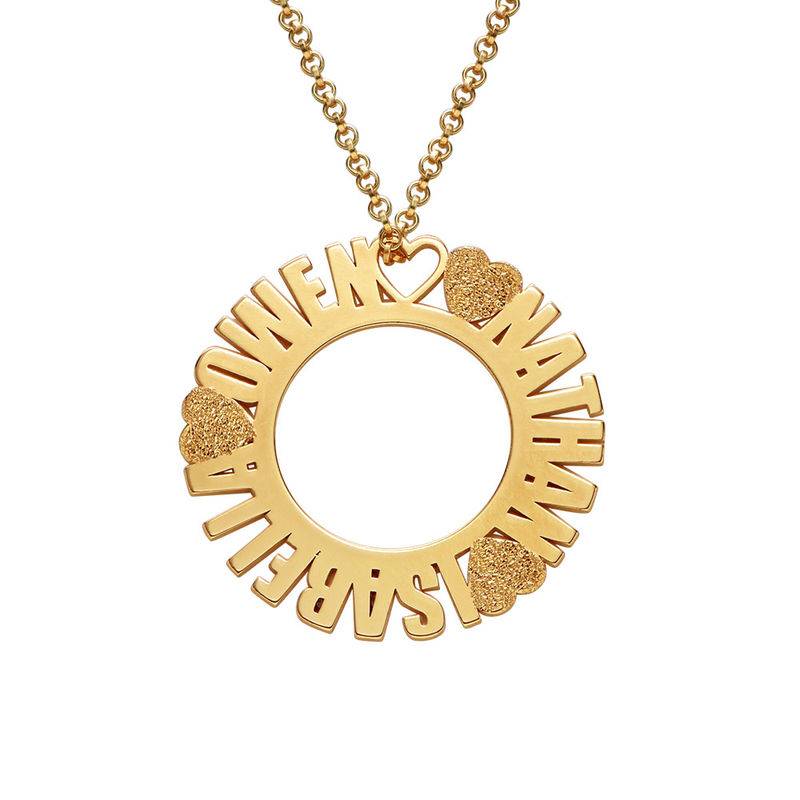 Collar con Nombre en Círculo Chapado en Oro con Efecto Diamante-4 foto de producto