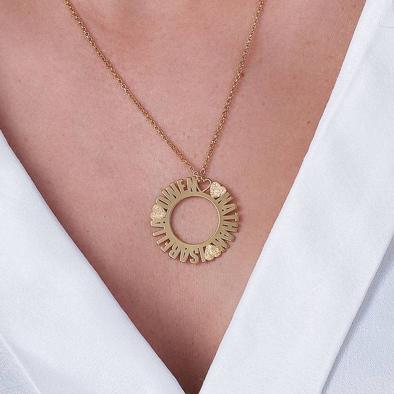 Circle Name Necklace in Gold Plating with Diamond Effect-2 product photo