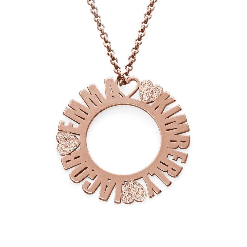 Circle Name Necklace in Rose Gold Plating with Diamond Effect-2 product photo