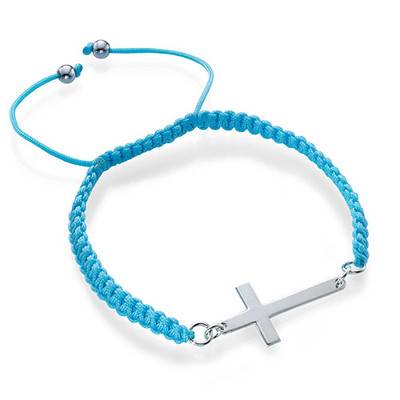Cord Cross Bracelet in Sterling Silver-3 product photo