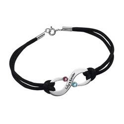 Couple's Infinity Bracelet with Birthstones product photo