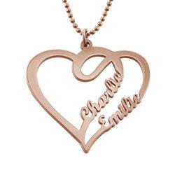 Couple Heart Necklace in Rose Gold Plated product photo
