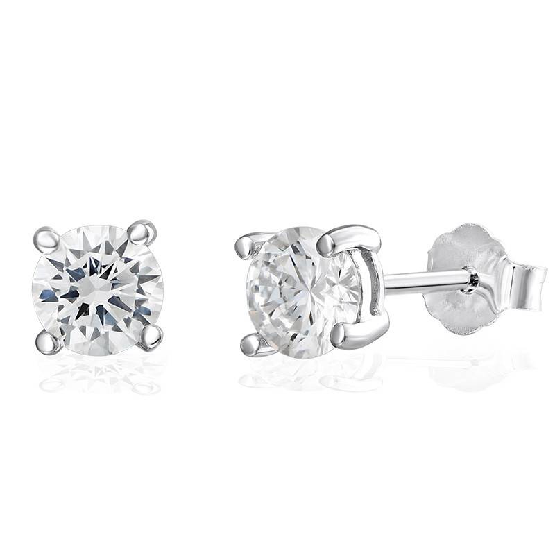 Sparkling Cubic Zirconia Sterling Silver Earrings product photo