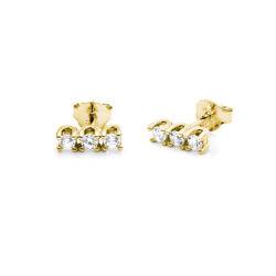 Cubic zirconia stud earrings in gold plating product photo