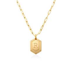 Cupola Link Chain Initial Necklace in Vermeil product photo