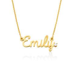 Cursive Name Necklace in Gold Vermeil with Diamond product photo