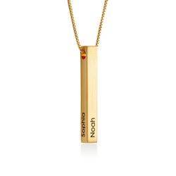 Custom 3D Bar Necklace Matte - Gold Plated product photo