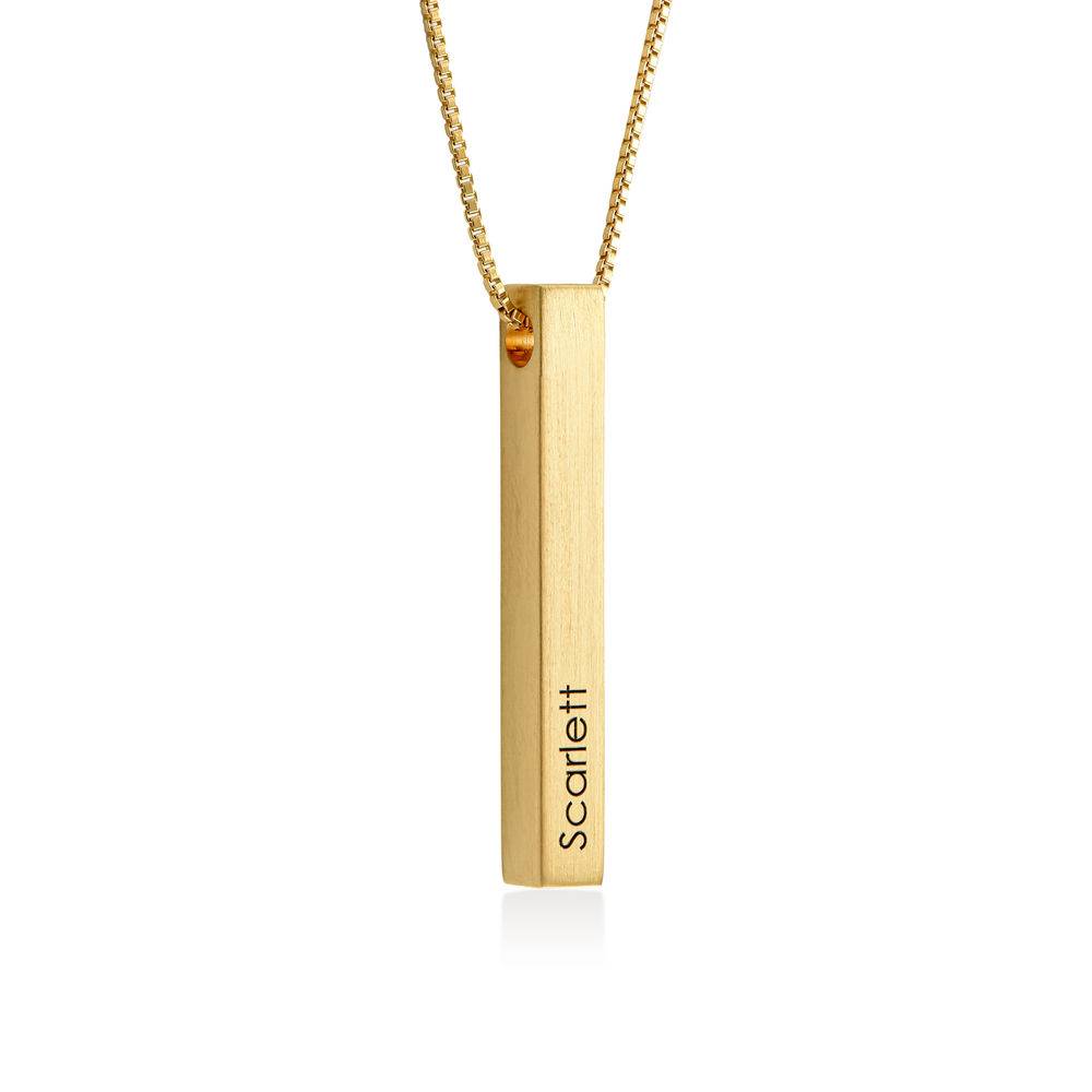 Custom 3D Bar Necklace Matte in Gold Vermeil