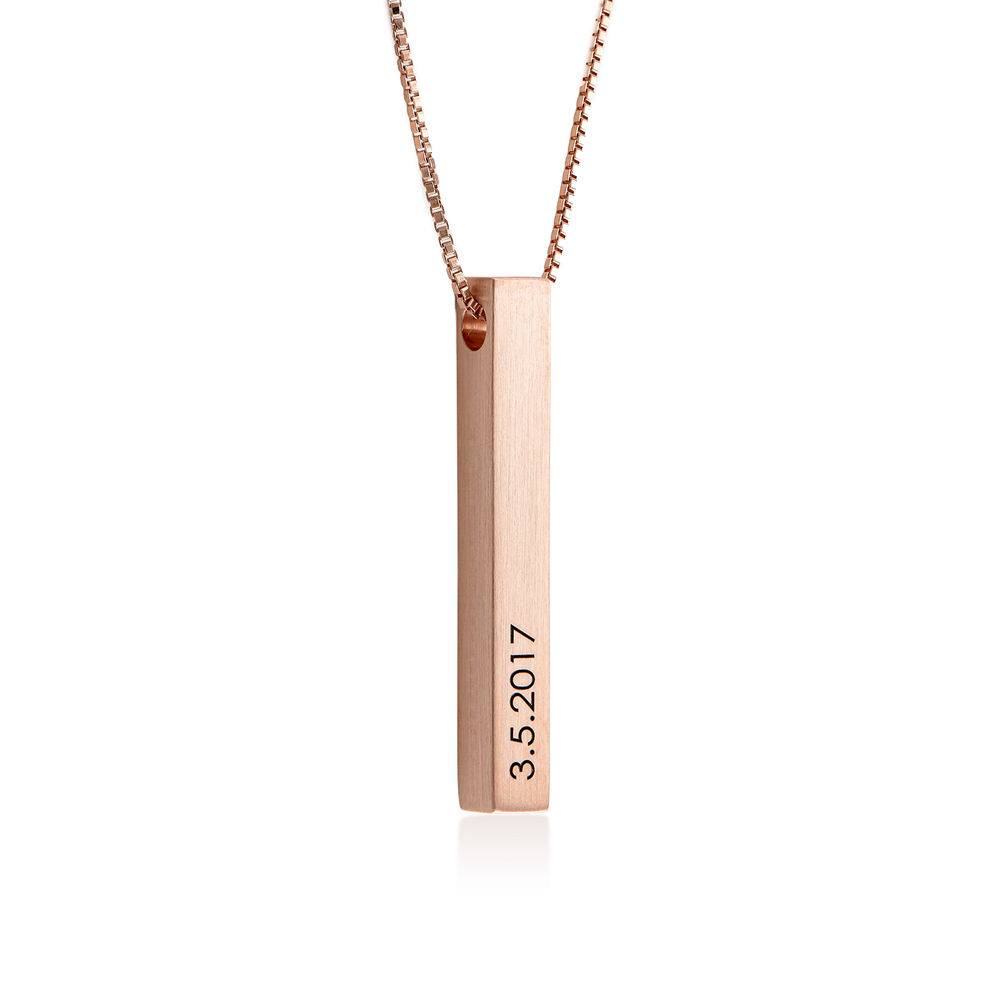 Custom 3D Bar Necklace Matte - Rose Gold Plated