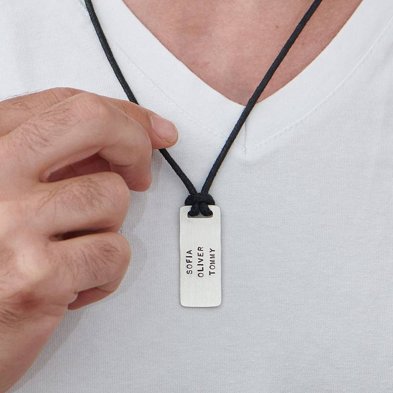 Custom Dog Tag Wax Cord Necklace for Men