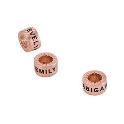 Custom Engraved Beads in 18K Rose Gold Plating for Linda Jewelry product photo