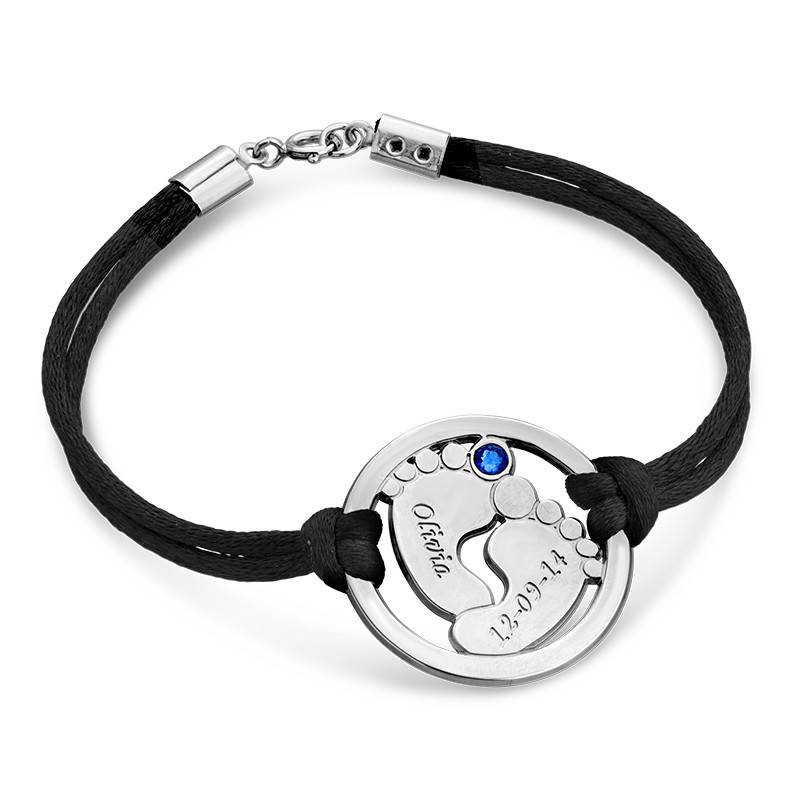Cut Out Baby Feet Bracelet in Silver product photo