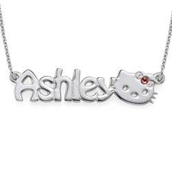 Cute Kitten Name Necklace for Girls product photo