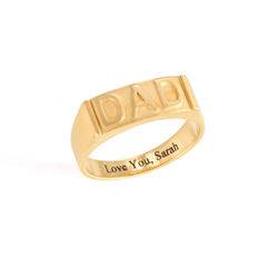 Dad Ring with Backside Engraving in 18K Gold Plating product photo