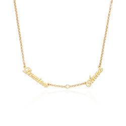 Collar con Nombres Múltiples en oro vermeil 18k con diamante foto de producto