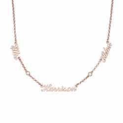 Heritage Diamond Multiple Name Necklace in 18K Rose Gold Plating product photo