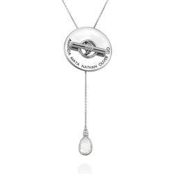 Diana Lariat Engraved Necklace in Sterling Silver product photo