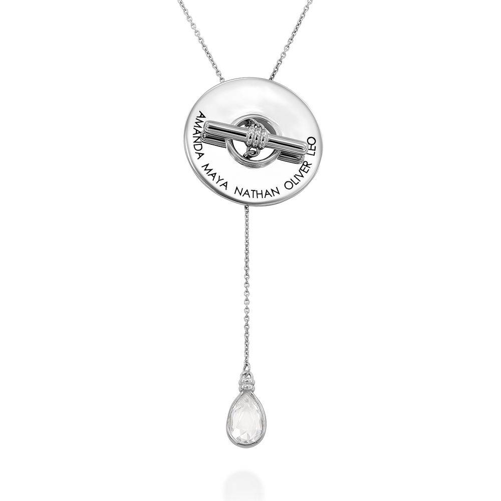 Diana Lariat Engraved Necklace in Sterling Silver