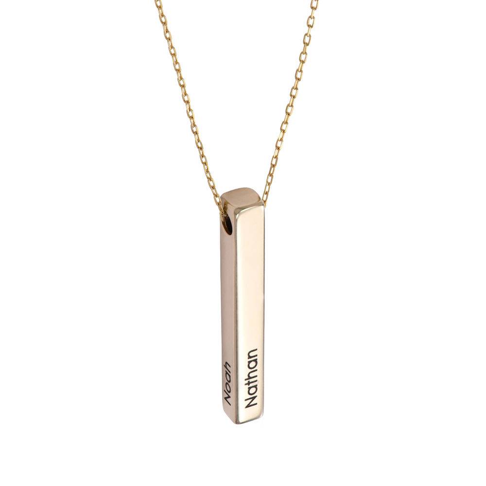 Totem 3D Bar Necklace in 14k Gold - MYKA