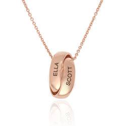 Duo Trinity Necklace in 18k Rose Gold Plating product photo