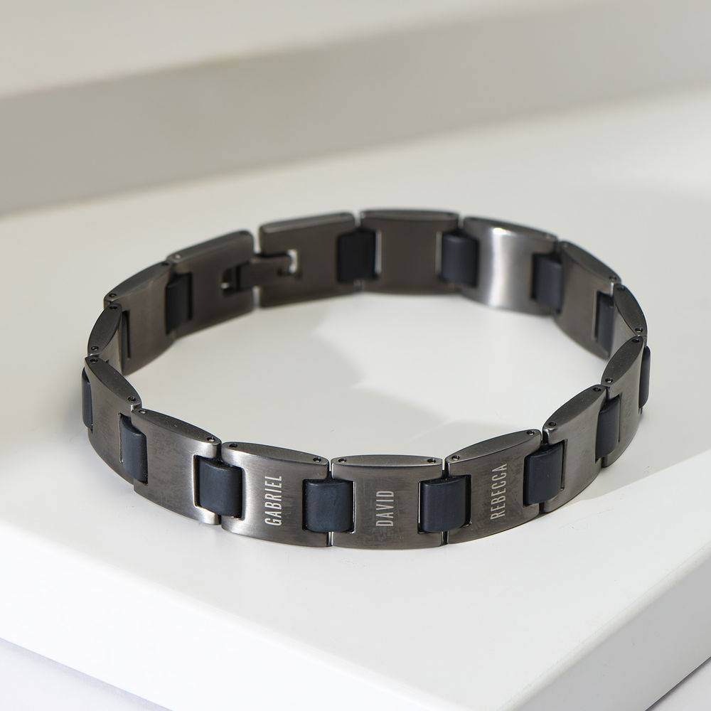 Edge Men's Bracelet in Black Stainless Steel