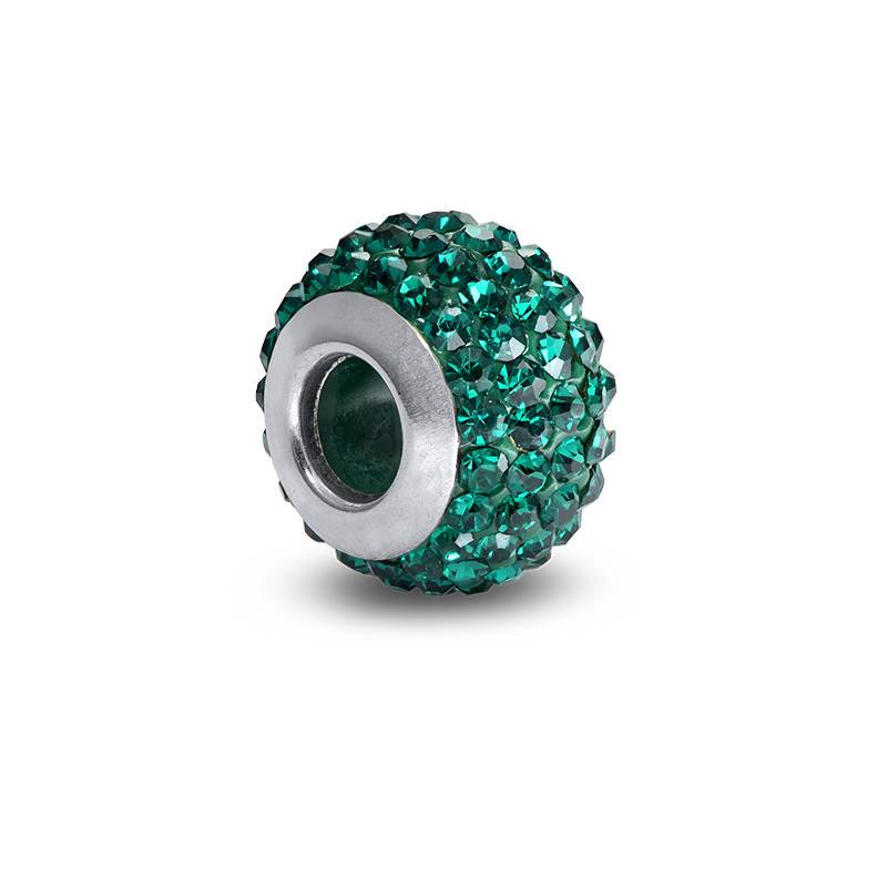 Emerald Birthstone Bead with Cubic Zirconia product photo