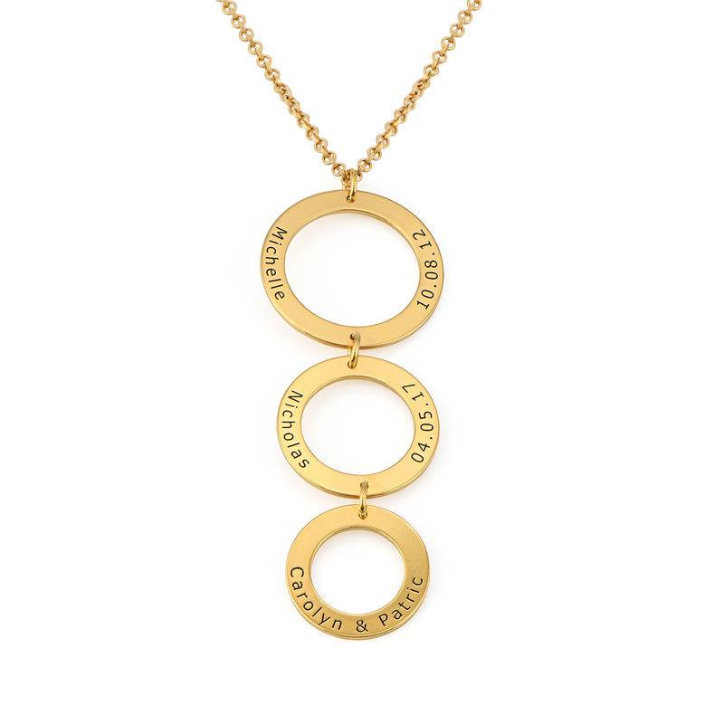Engraved 3 Circles Necklace in Gold Plating-3 product photo